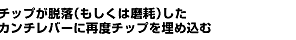 チップが脱落(もしくは磨耗)したカンチレバーに 再度チップを埋め込む